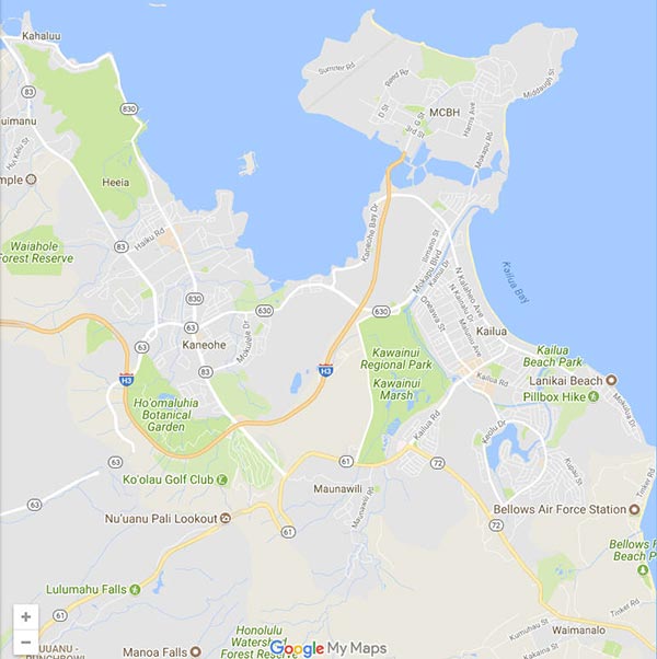 Windward O&lsquo;ahu Map