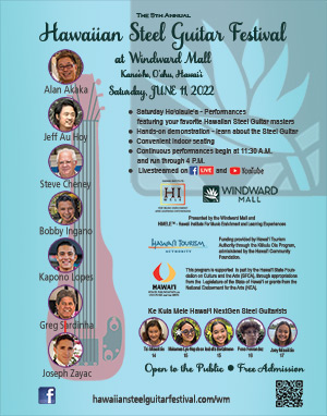 2022 Hawaiian Steel Guitar Festival at Windward Mall Poster